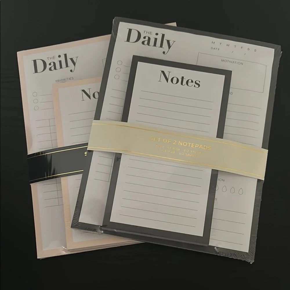 ✨Elegant Daily Notepad - Black and Cream 2pk